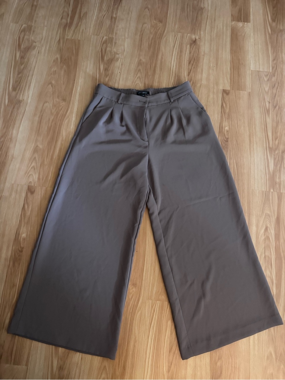 Loft Fashion Wide-Leg Pants in Taupe Brown